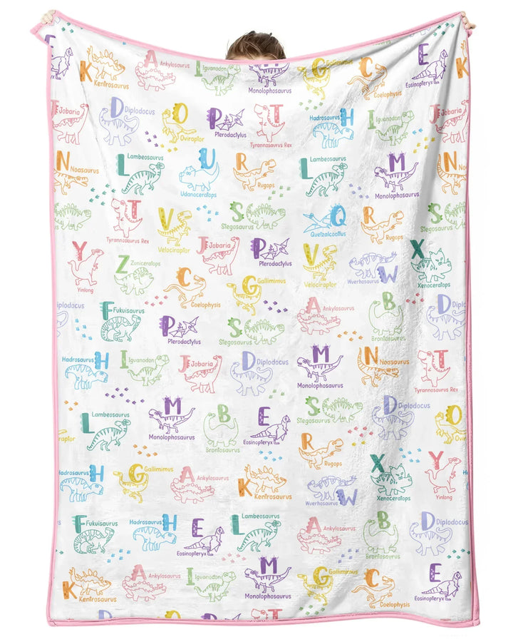 Dino Alphabet ABC Bamboo Blanket