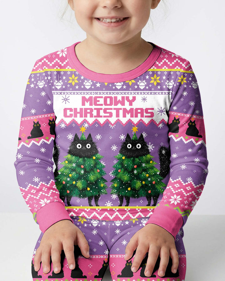 Meowy Christmas Bamboo Two Piece Long Sleeve Pajama Set