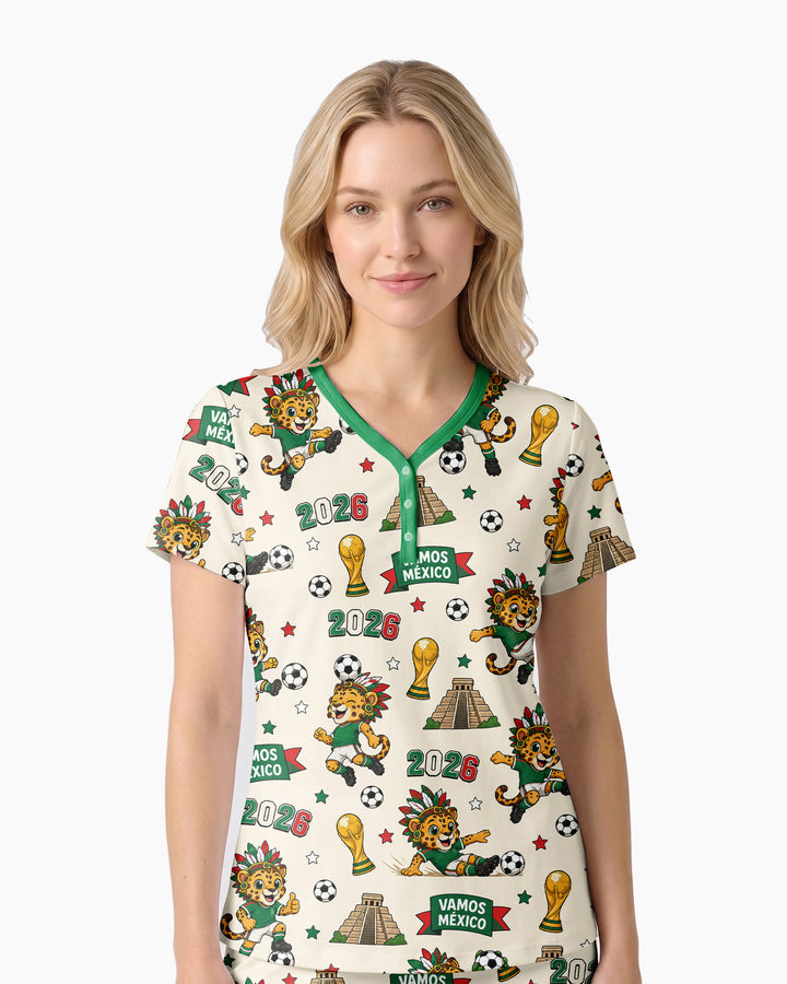 Jaguar 2026 Vamos Mexico Family Matching Bamboo Women Short Sleeve Short Pajama Set
