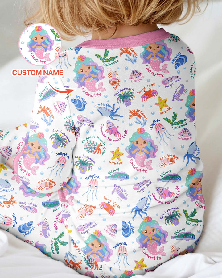 Personalized Cute Mermaid Bamboo Convertible Zippy