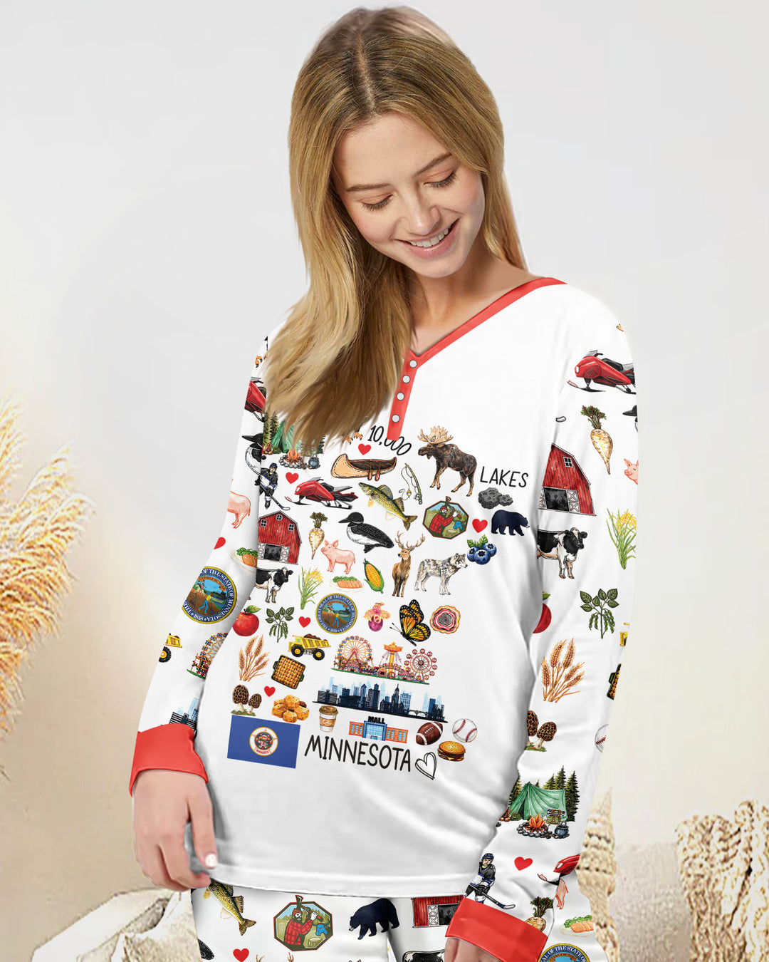 Minnesota Lover Family Matching Bamboo Women Pajama Set