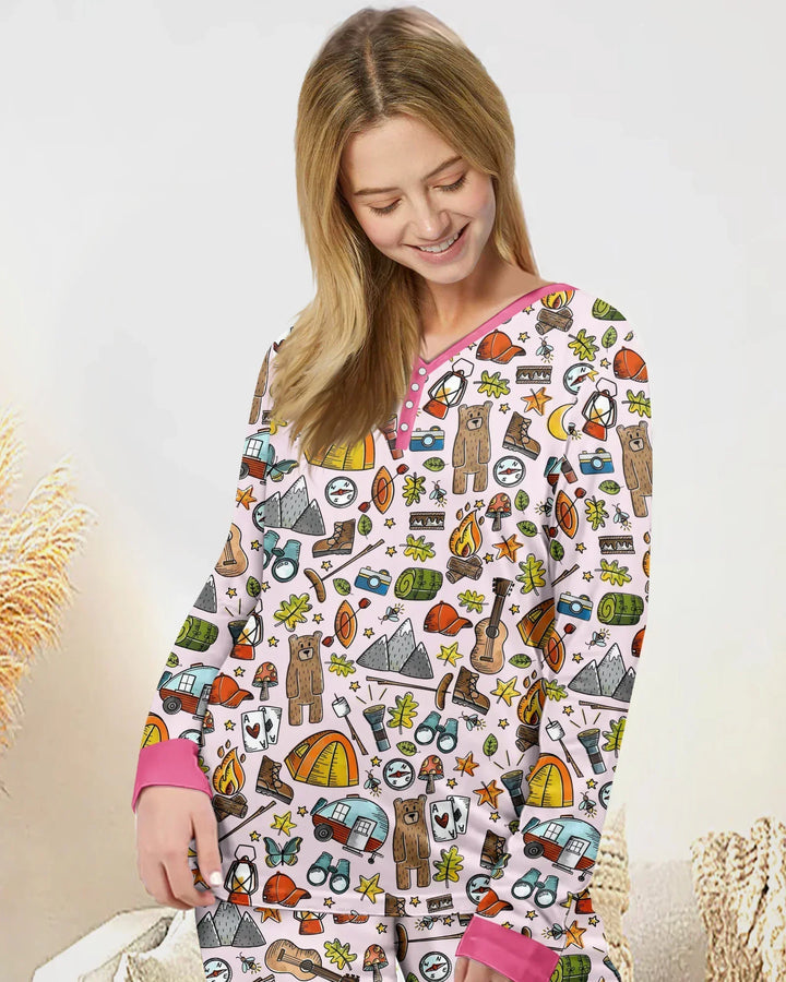 Funny Camper Family Matching Bamboo Women Pajama Set