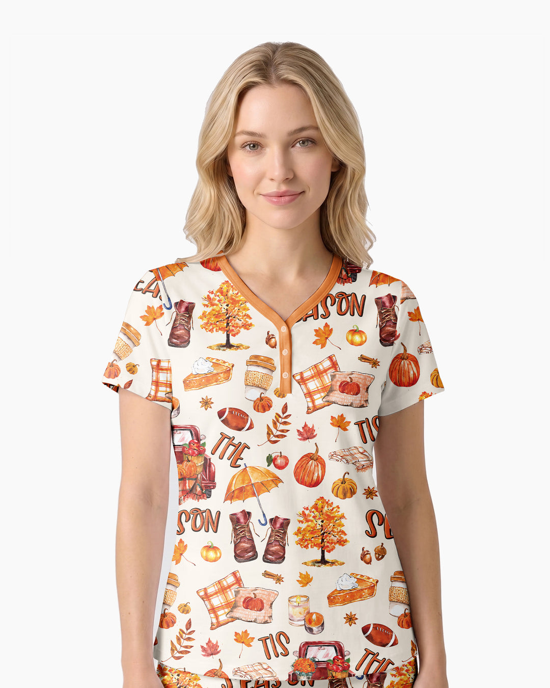 Fall Tis the Season Bamboo Women Short Sleeve Short Pajama Set