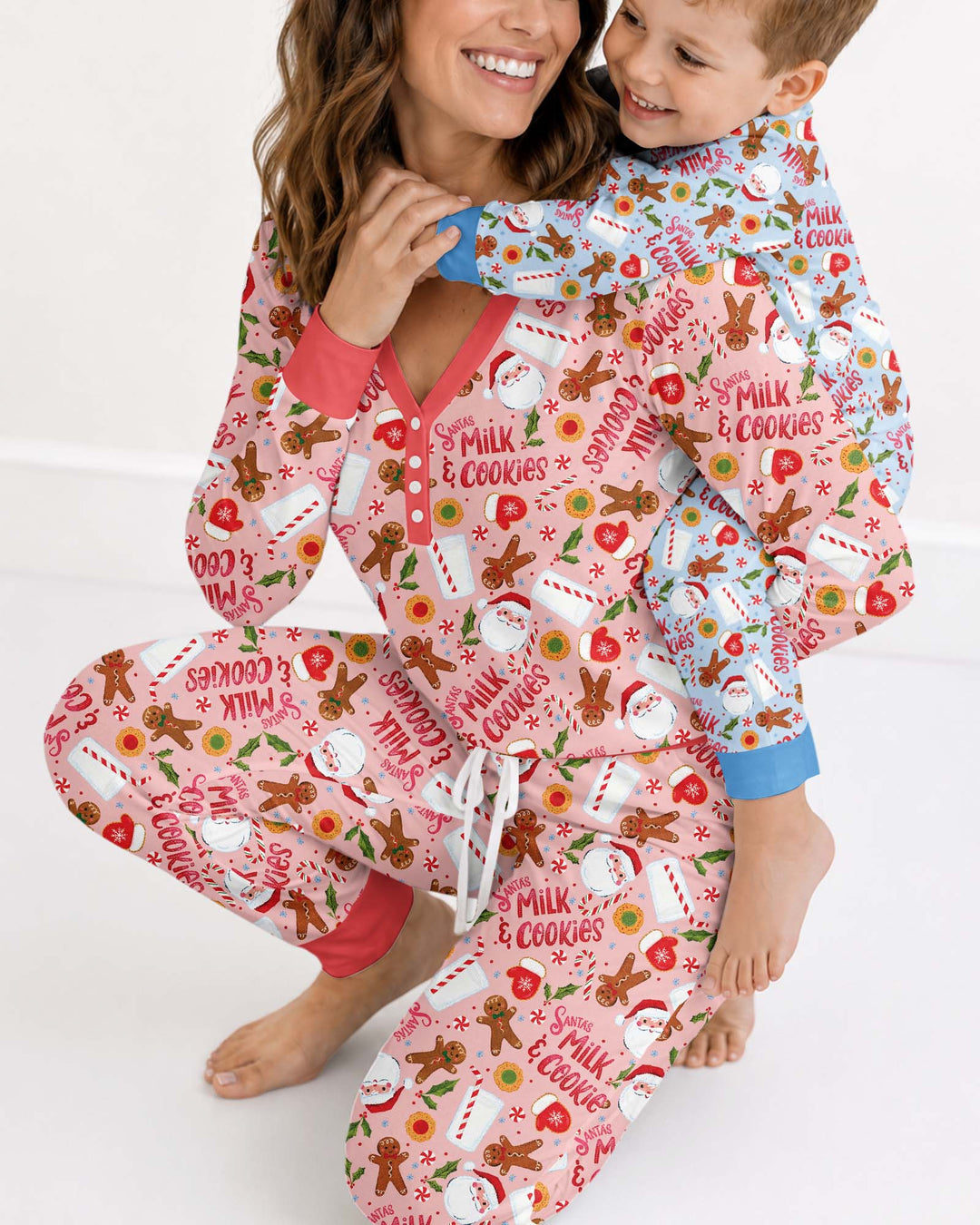 Santas, Milk and Cookies Bamboo Women Pajama Set