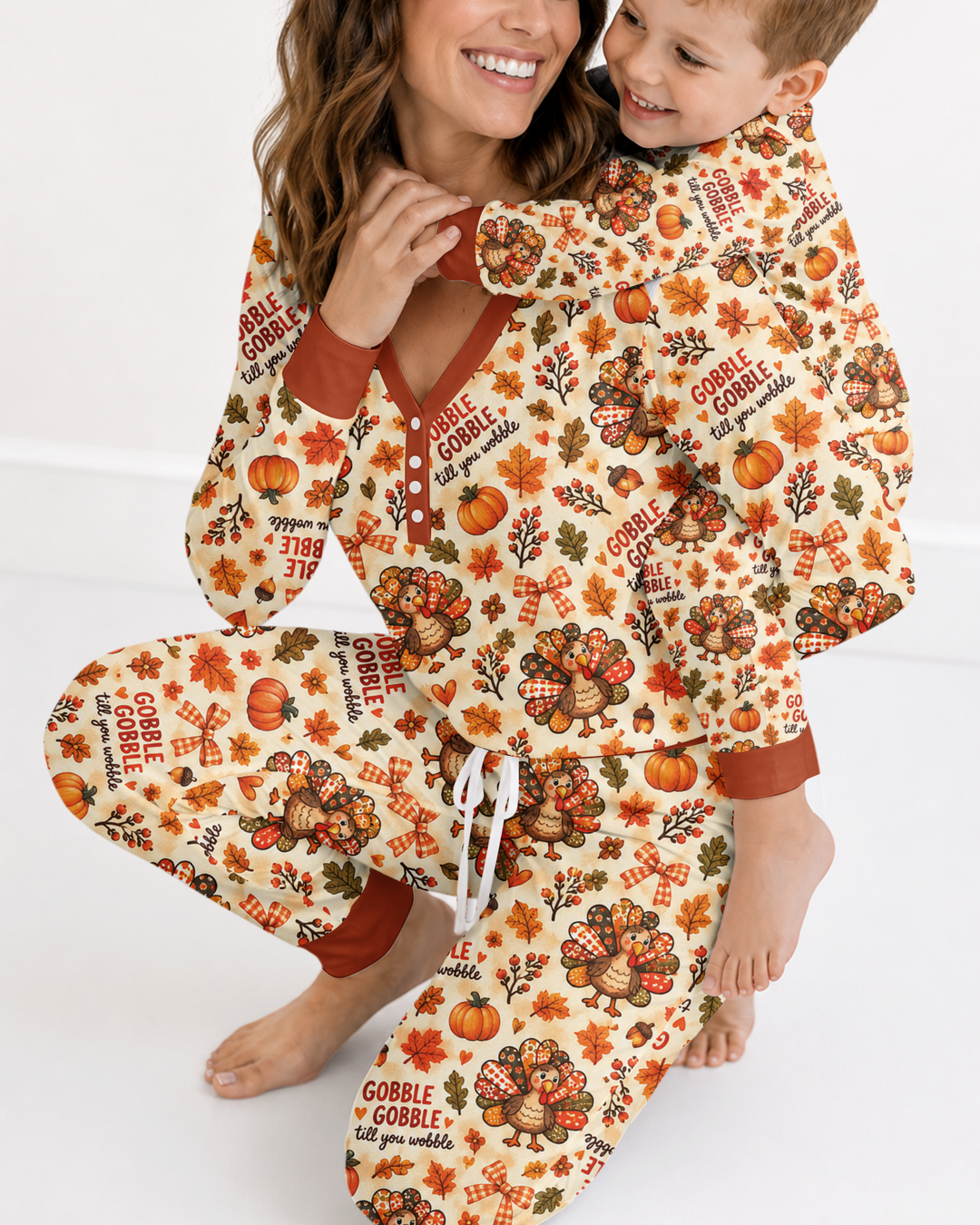 Gobble Gobble Till You Wobble Bamboo Women Pajama Set