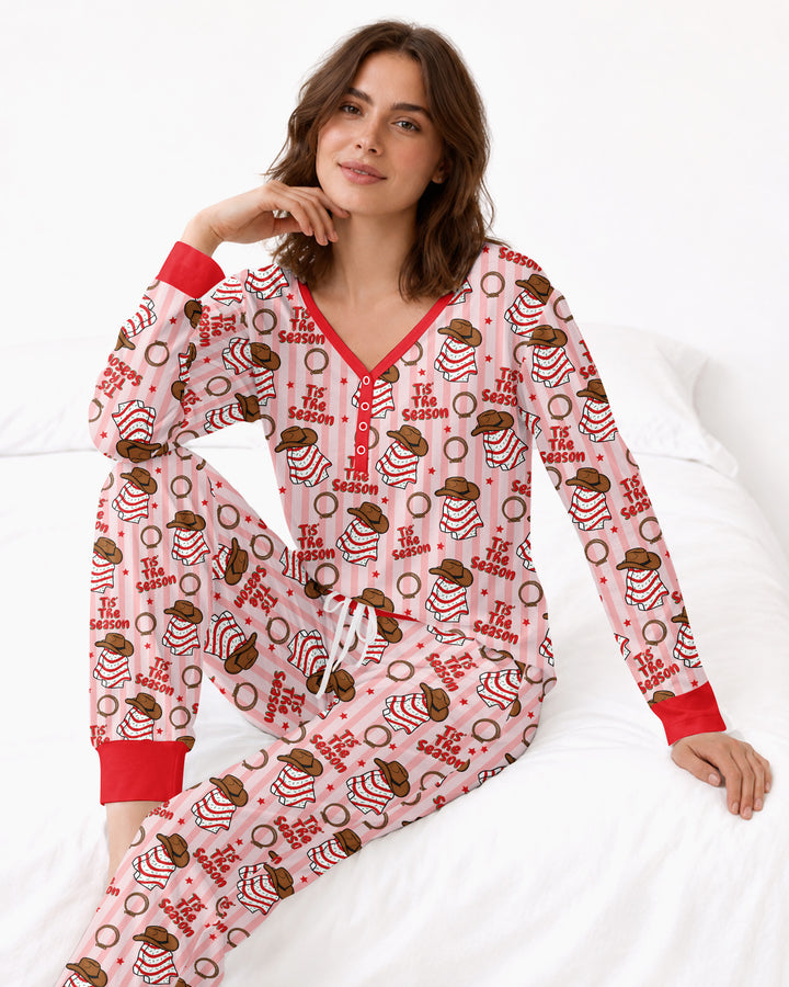 Western Christmas Tis the Season Bamboo Women Pajama Set