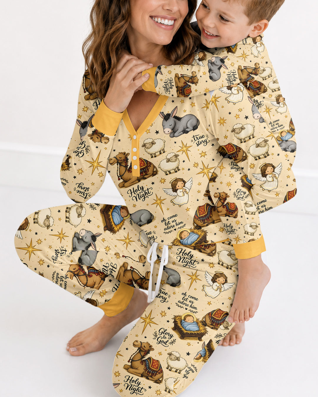 Nativity Christmas Holy Night Bamboo Women Pajama Set