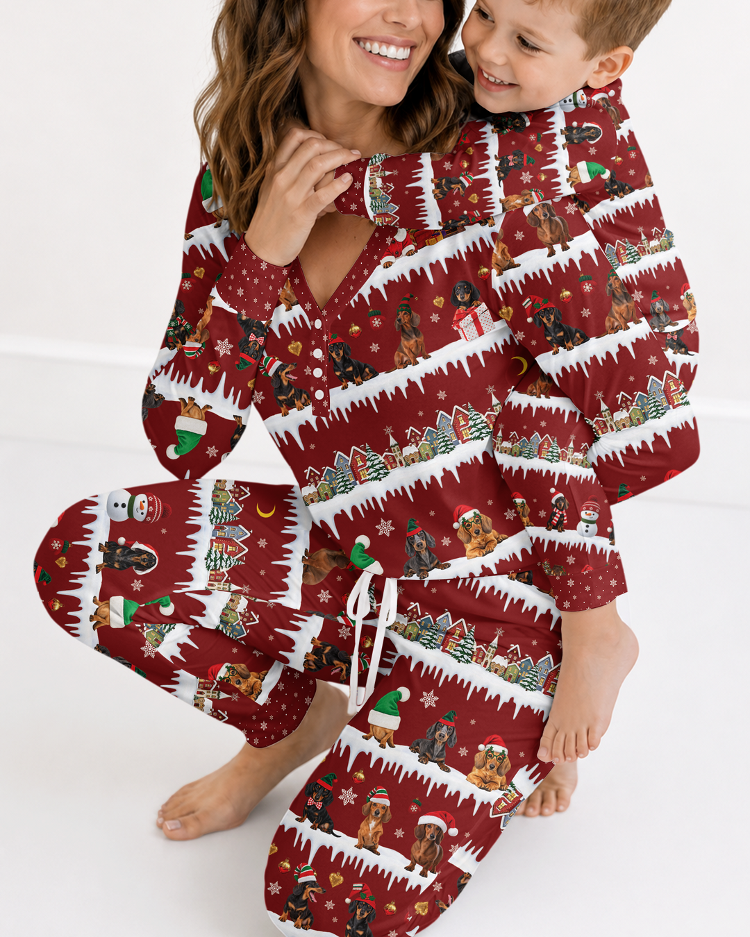 Dachshund Through The Snow Bamboo Women Pajama Set