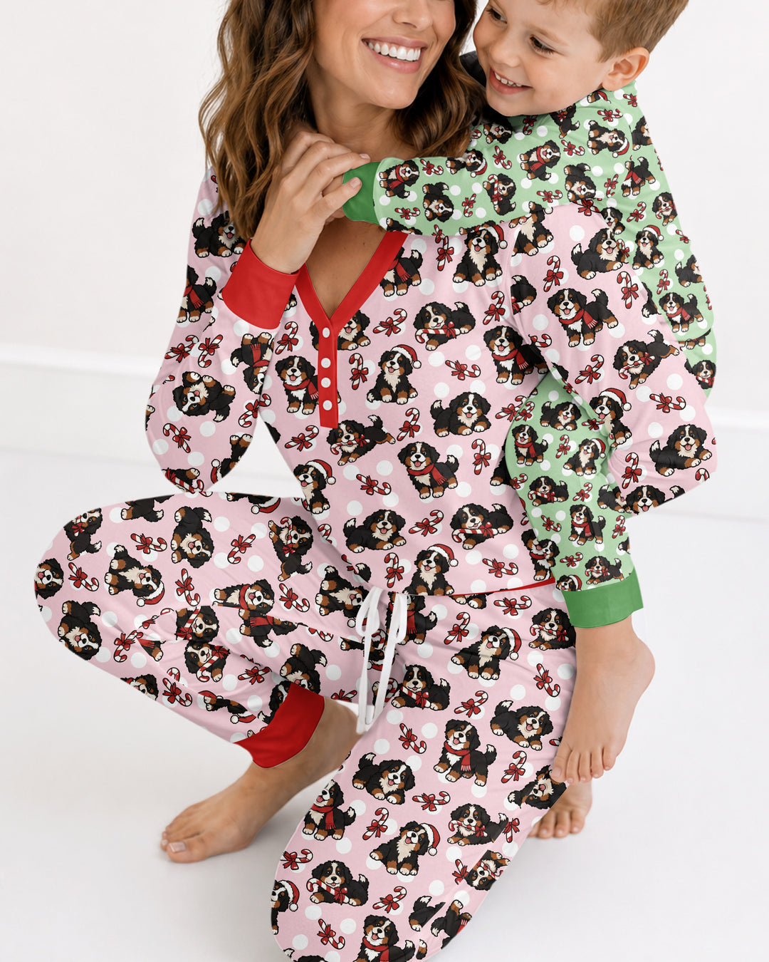 Holiday Bernese Mountain Christmas Dog Bamboo Women Pajama Set