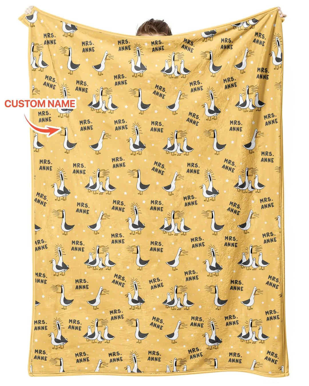 Custom Funny Seagulls Teacher Bamboo Blanket