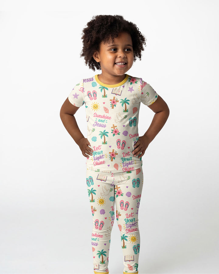 Sunshine and Jesus Summer VBS Bamboo Two Piece Short Sleeve Pajama Set
