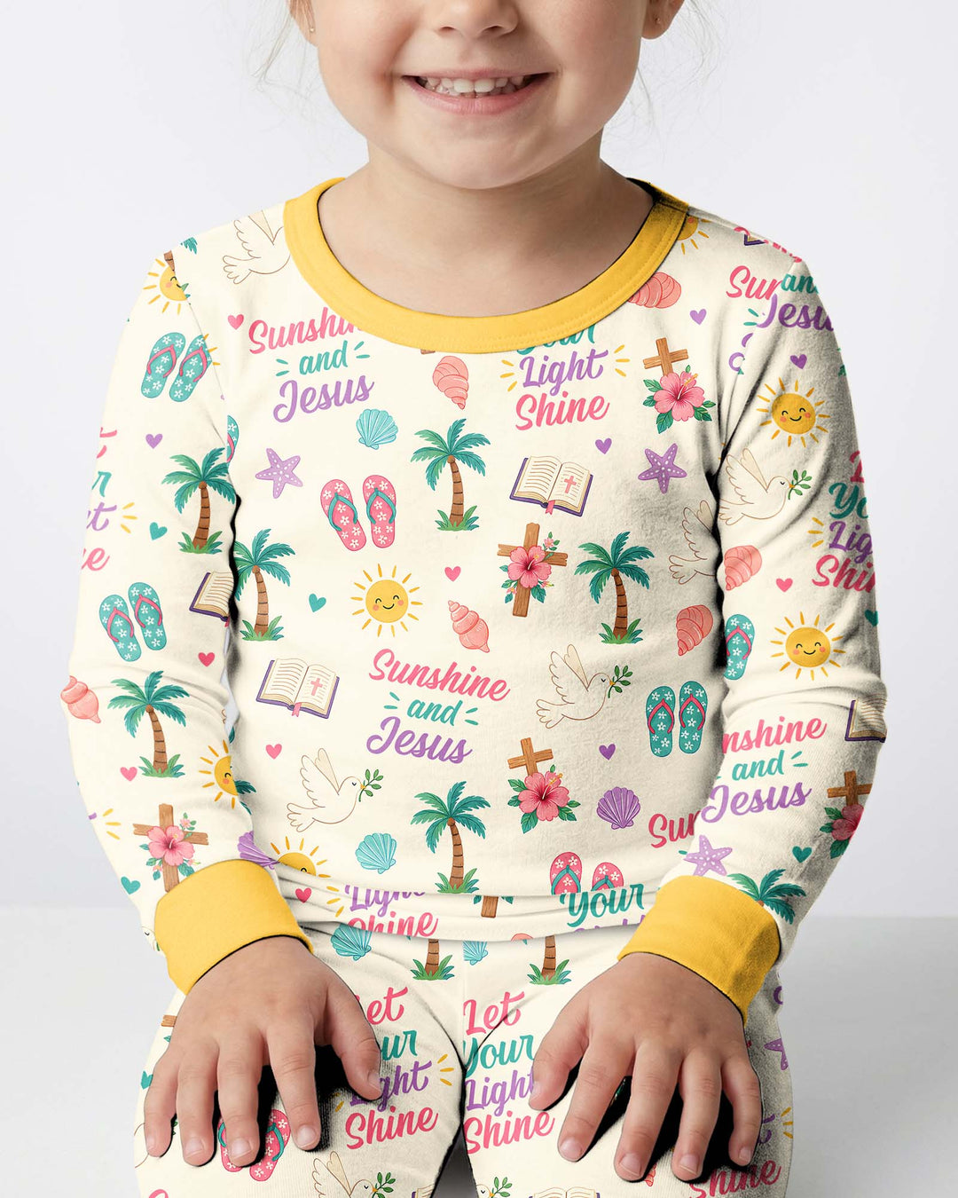 Sunshine and Jesus Summer VBS Bamboo Two Piece Long Sleeve Pajama Set