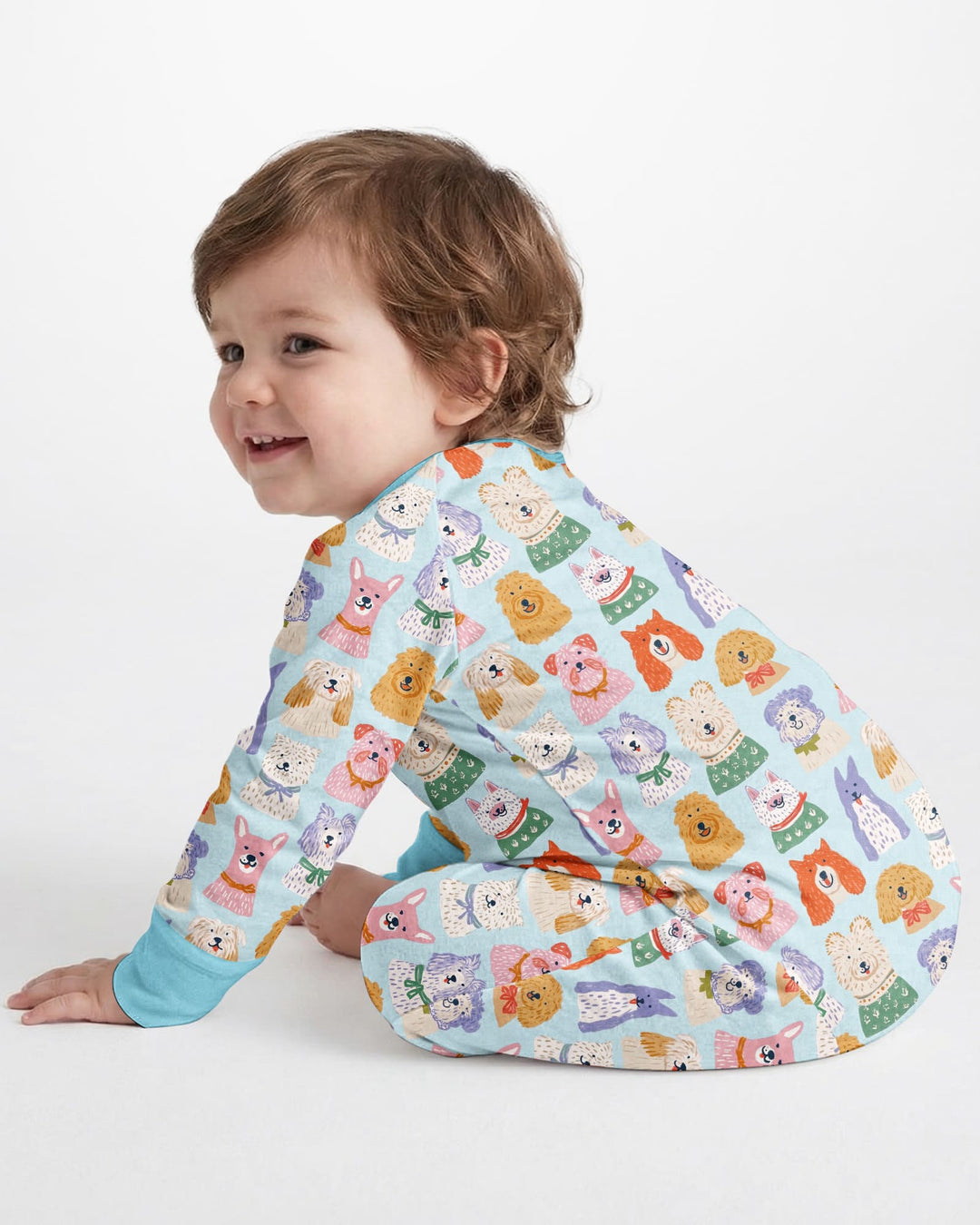 Whimsical Puppy Parade Family Matching Bamboo Convertible Zippy