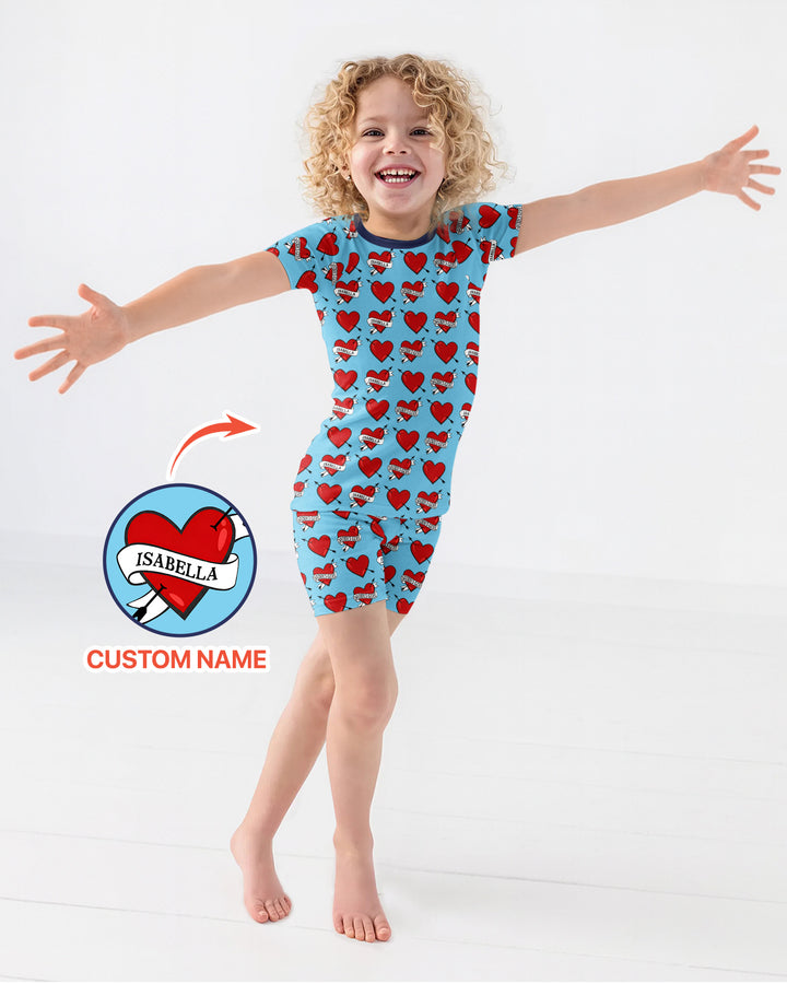 Dad's Kids Bamboo Two Piece Short Sleeve Shorts Pajama Set