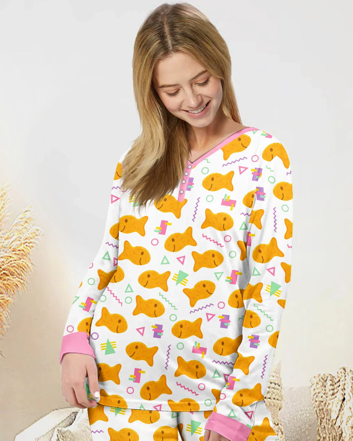 Cheesy Fishies Family Matching Bamboo Women Pajama Set