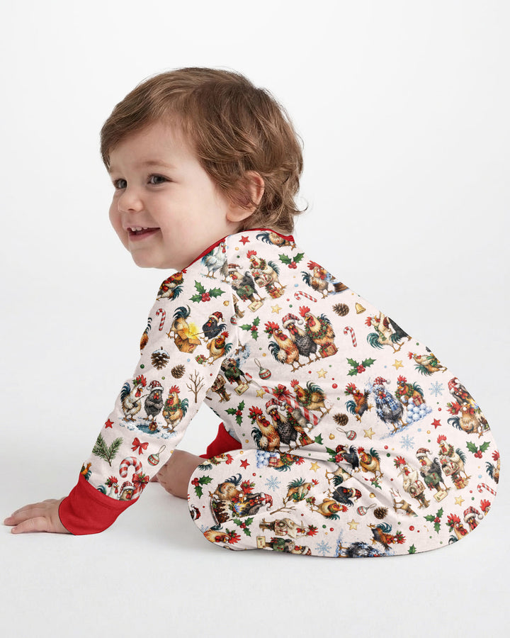 Funny Roosters On Christmas Bamboo Convertible Zippy