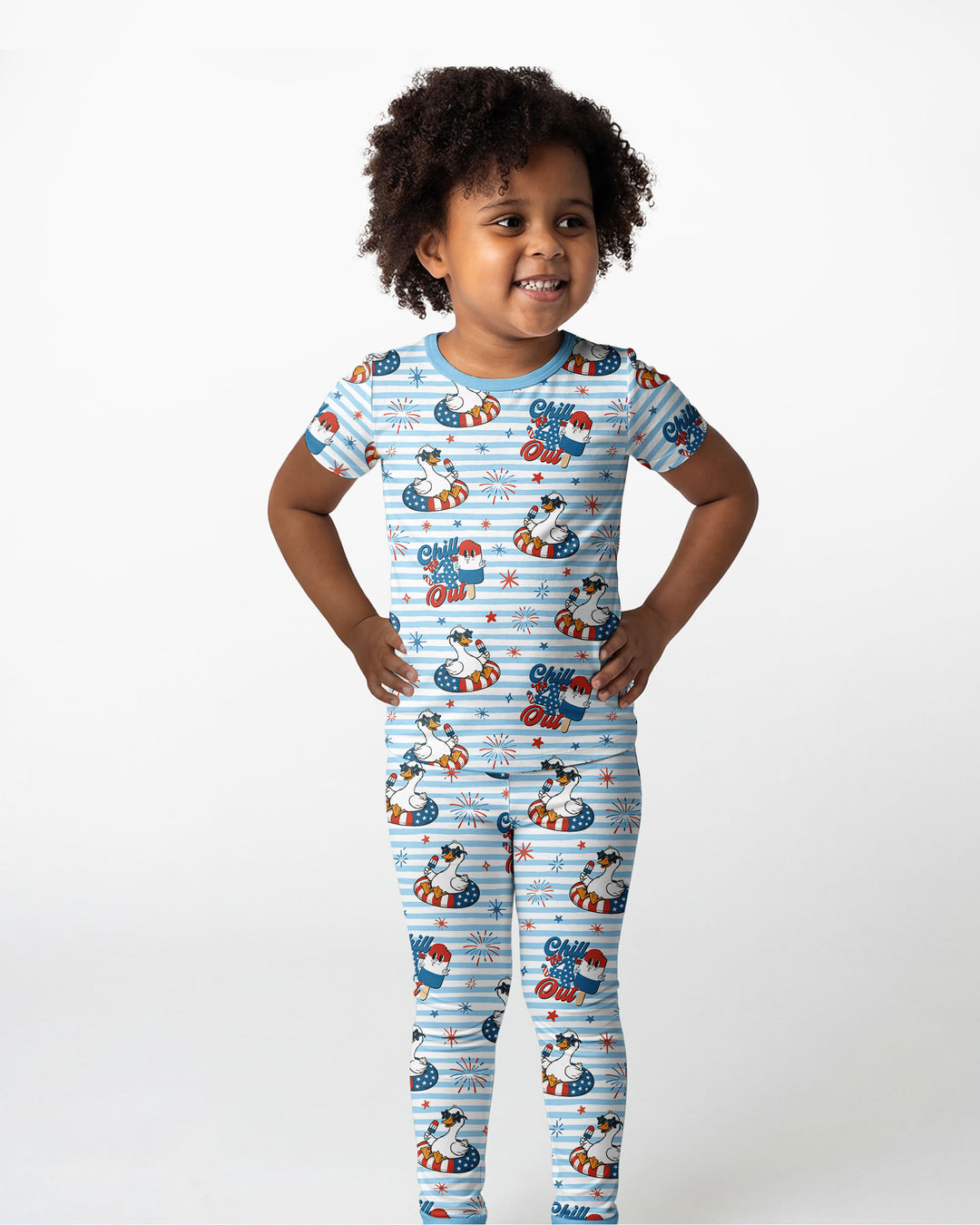Chill the Fourth Out Bamboo Two Piece Short Sleeve Pajama Set