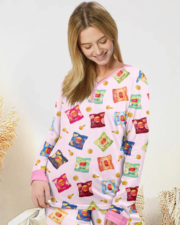 Potato Chips Bamboo Women Pajama Set