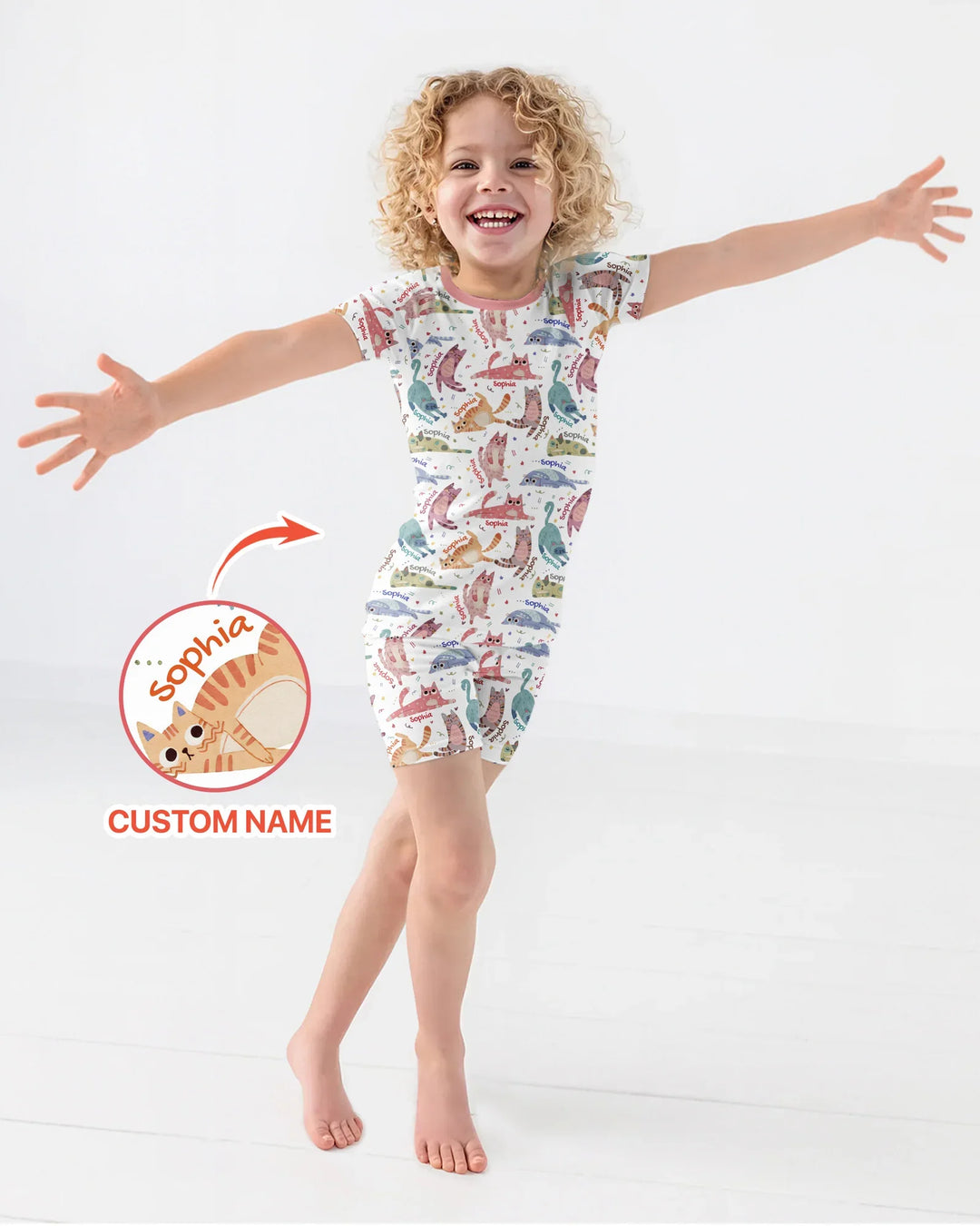 Cat Nap Crew Bamboo Two Piece Short Sleeve Shorts Pajama Set