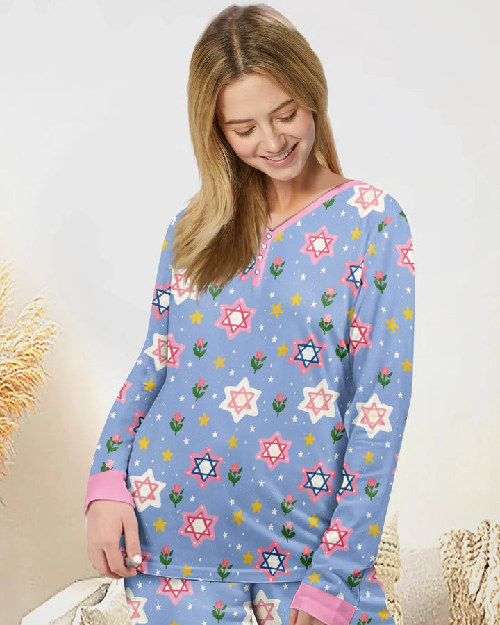 Starry Bloom Blessings Family Matching Bamboo Women Pajama Set