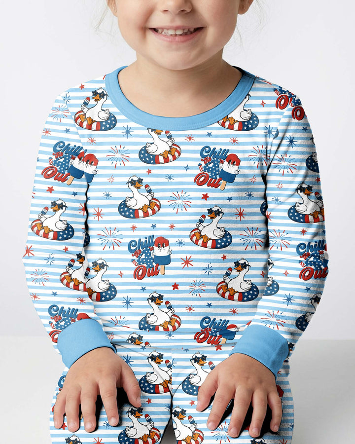 Chill the Fourth Out Bamboo Two Piece Long Sleeve Pajama Set