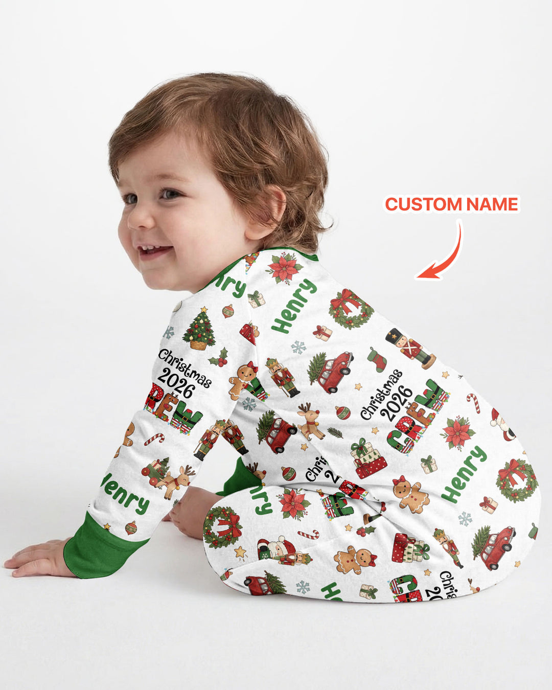 Custom Name Christmas 2026 Crew Bamboo Convertible Zippy