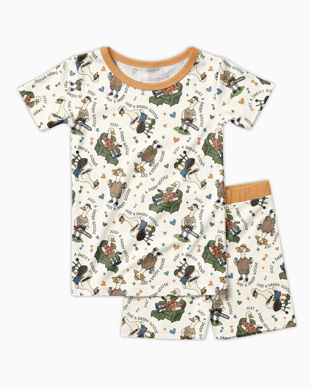 Just A Daddy Goose Family Matching Bamboo Two Piece Short Sleeve Shorts Pajama Set
