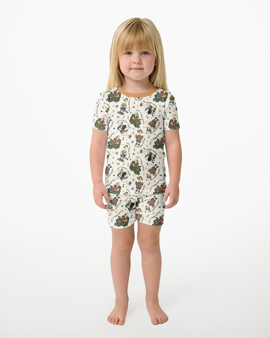 Just A Daddy Goose Family Matching Bamboo Two Piece Short Sleeve Shorts Pajama Set