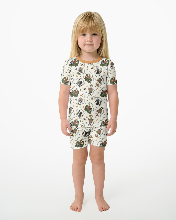 Just A Daddy Goose Family Matching Bamboo Two Piece Short Sleeve Shorts Pajama Set