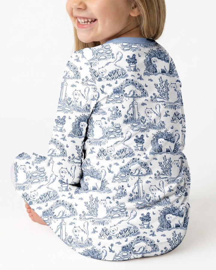 Toile Cats Bamboo Two Piece Long Sleeve Pajama Set