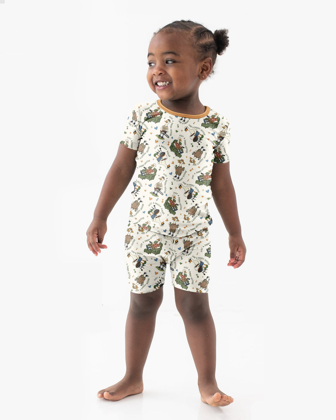 Just A Daddy Goose Family Matching Bamboo Two Piece Short Sleeve Shorts Pajama Set