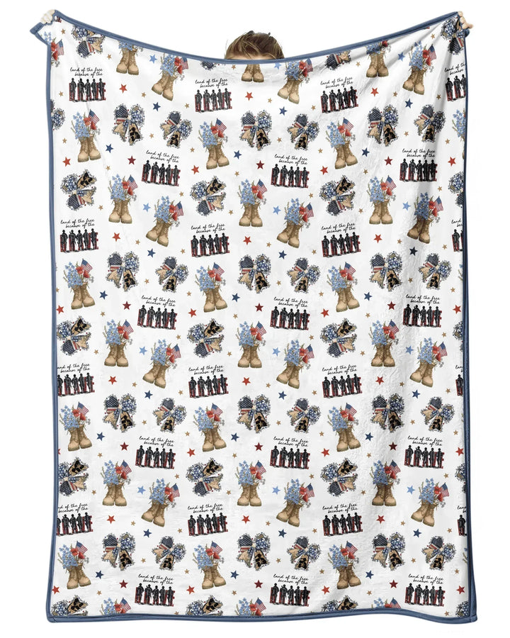 Honor the Brave Family Matching Bamboo Blanket