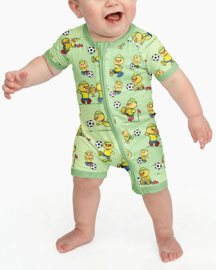 Brasil Soccer Fan Family Matching Bamboo Shorty Zippy