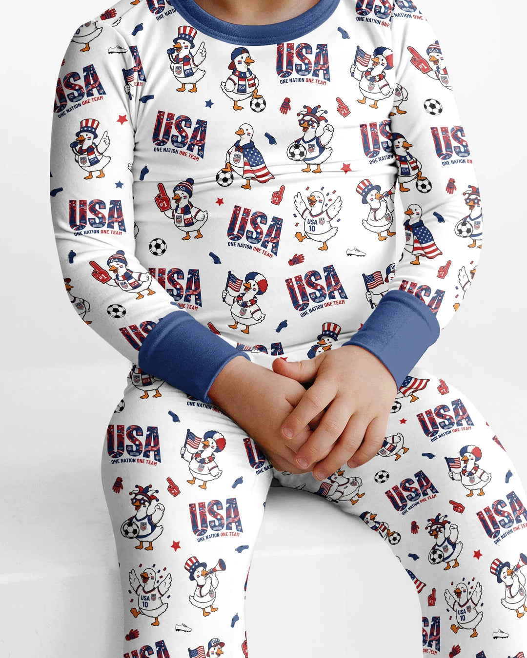 One Nation One Team Bamboo Two Piece Long Sleeve Pajama Set