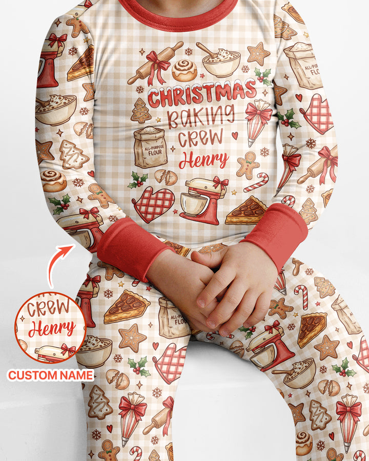Christmas Baking Crew Bamboo Two Piece Long Sleeve Pajama Set