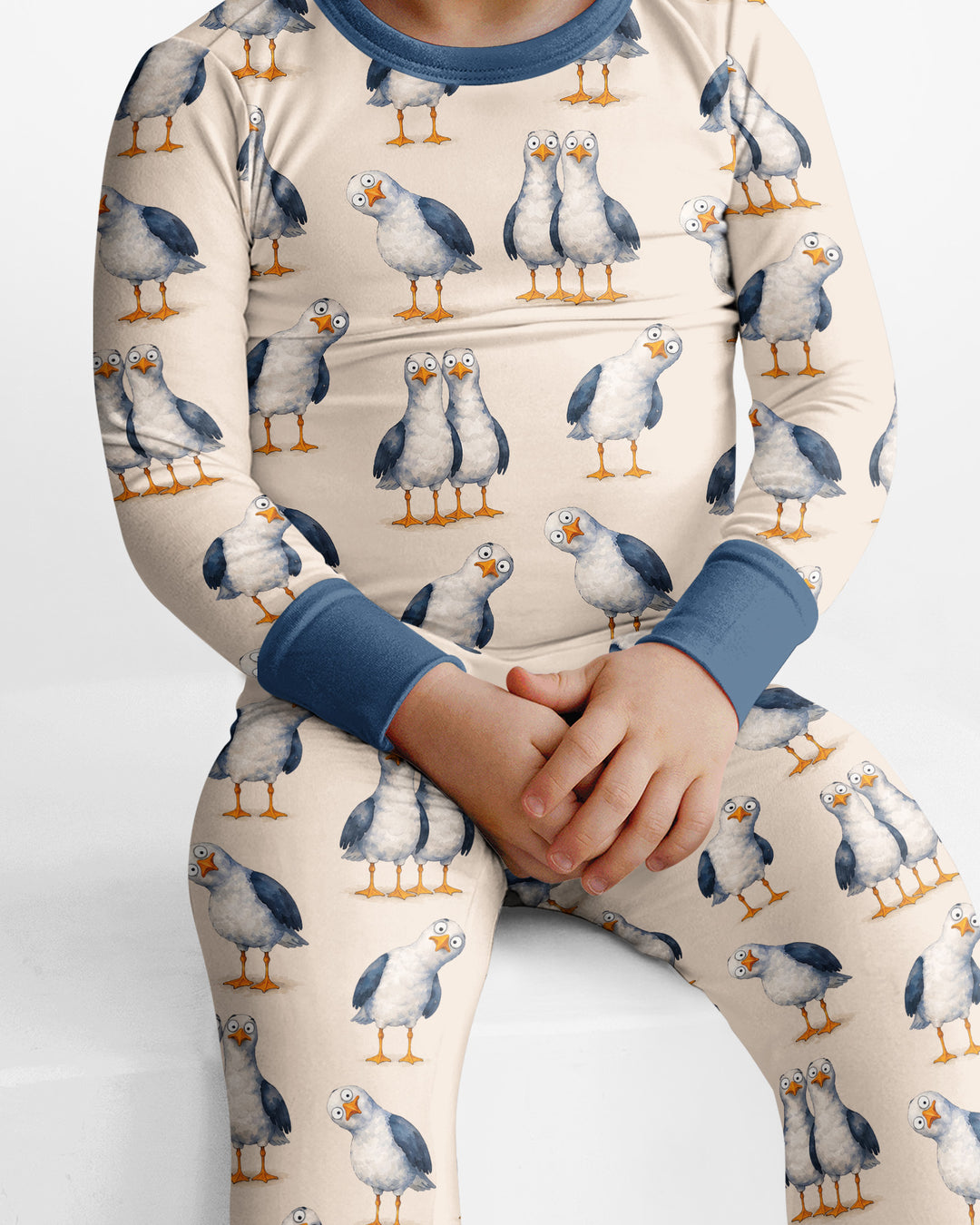 Goofy Seagulls Bamboo Two Piece Long Sleeve Pajama Set