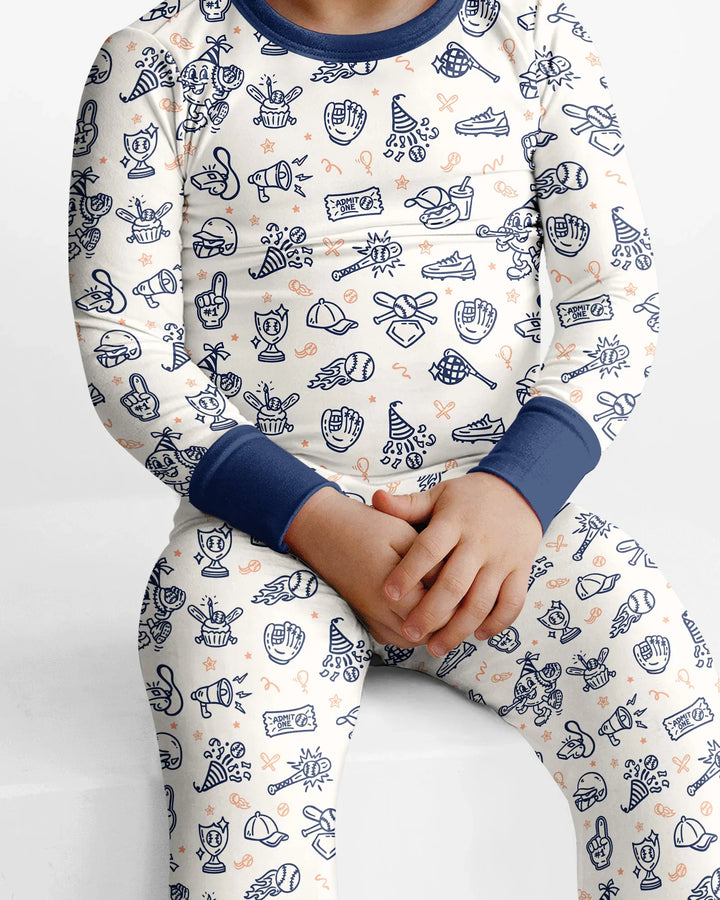 Ballpark Bash Bamboo Two Piece Long Sleeve Pajama Set