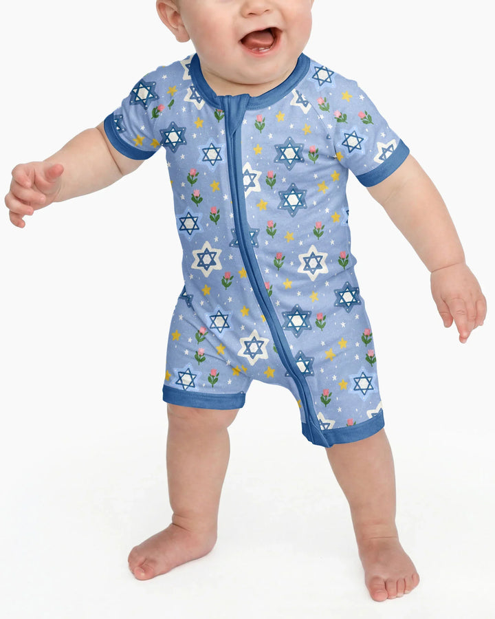 Starry Bloom Blessings Family Matching Bamboo Shorty Zippy