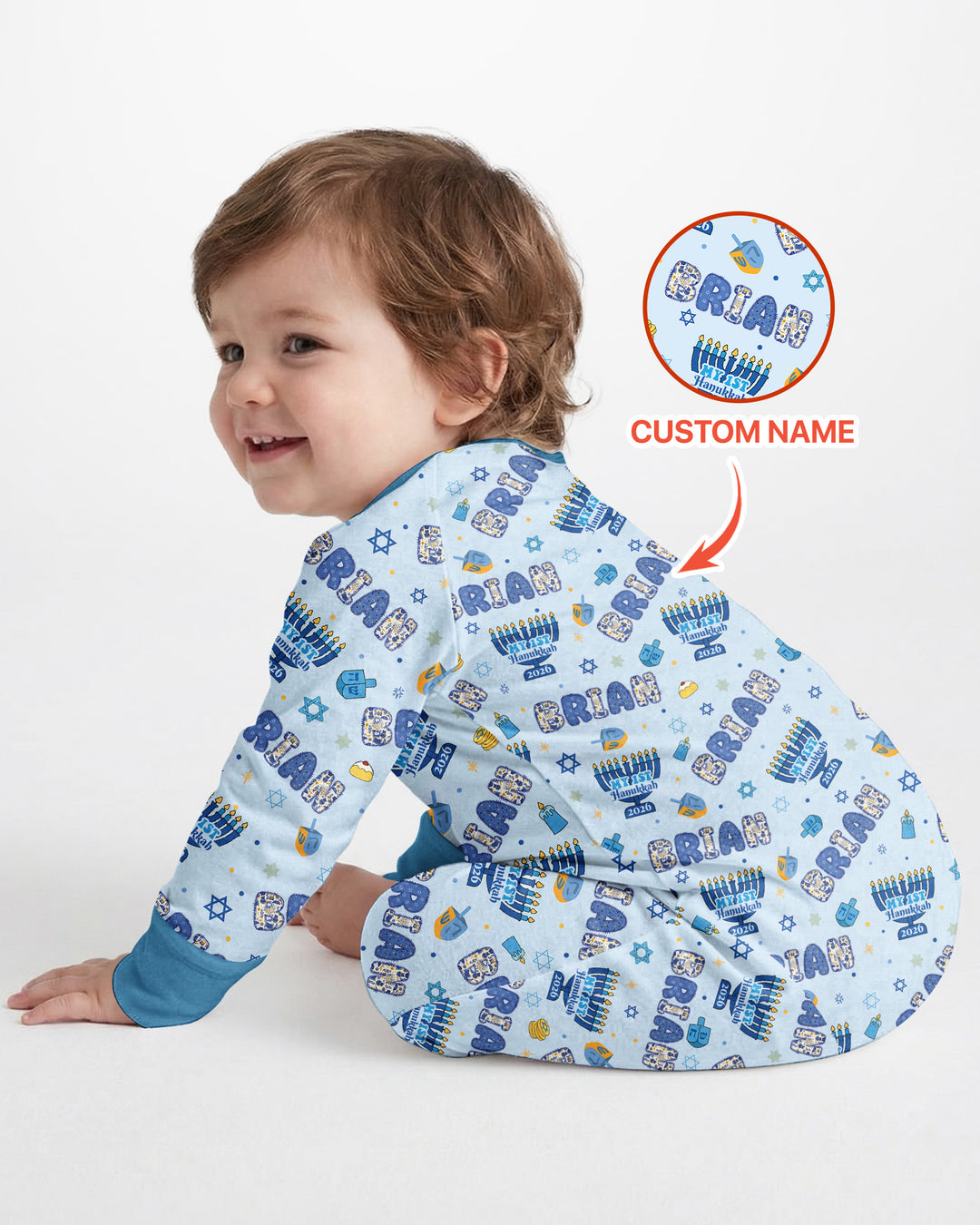 Custom name My First Hanukkah 2026 Bamboo Convertible Zippy