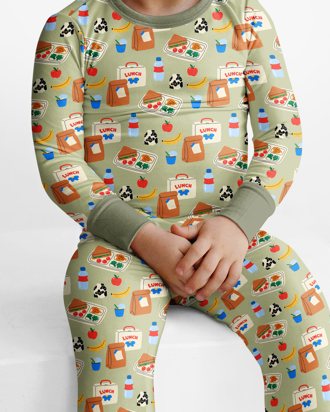 Happy School Lunch Bamboo Two Piece Long Sleeve Pajama Set