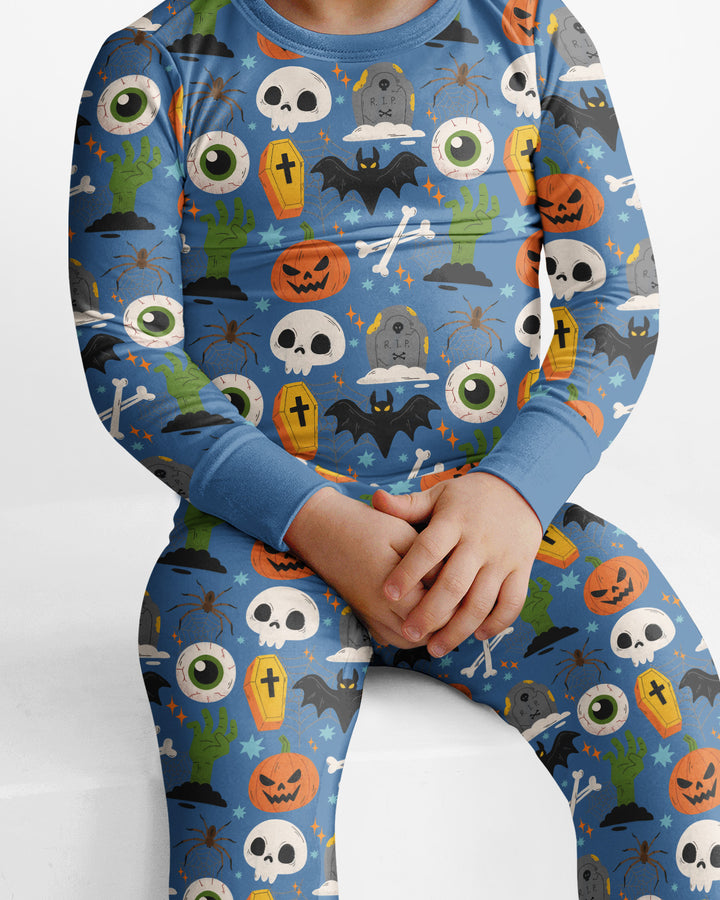 Little Monsters Bamboo Two Piece Long Sleeve Pyjamas Set For Halloween