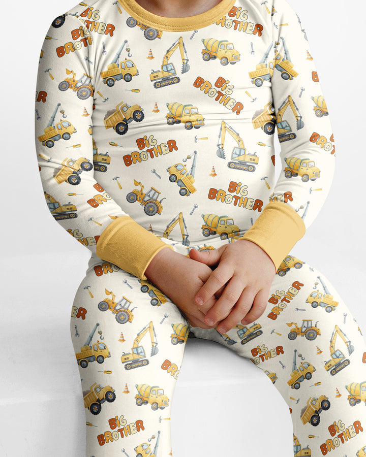 Custom Construction Matching Sibling Bamboo Two Piece Long Sleeve Pajama Set