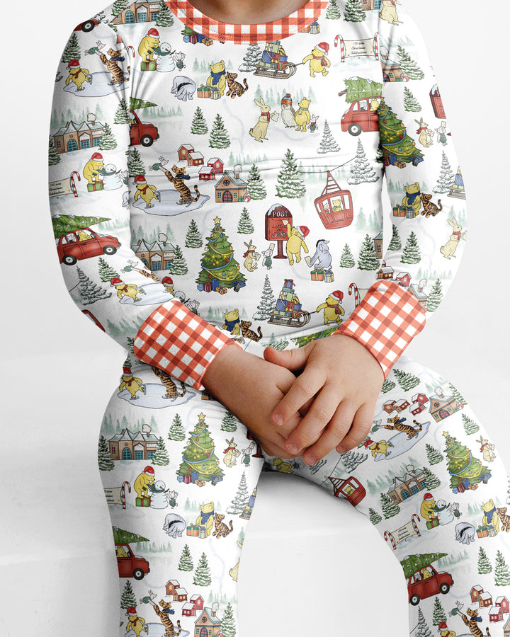 Holiday Village Friends Bamboo Two Piece Long Sleeve Pajama Set