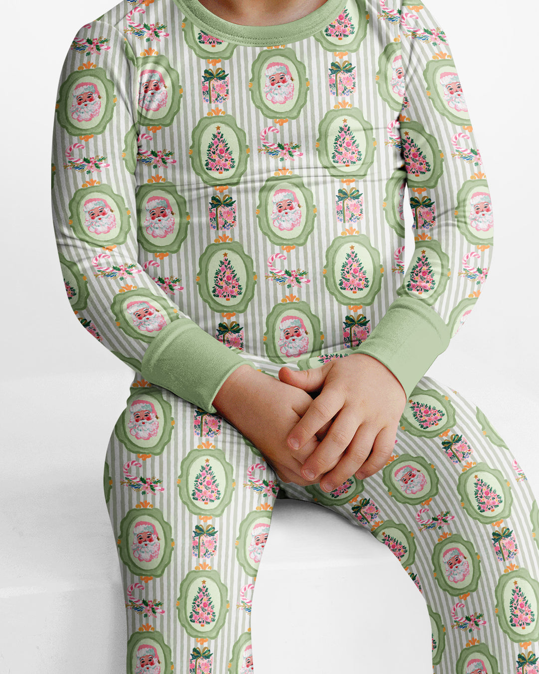 Vintage Christmas Keepsake  Bamboo Two Piece Long Sleeve Pajama Set