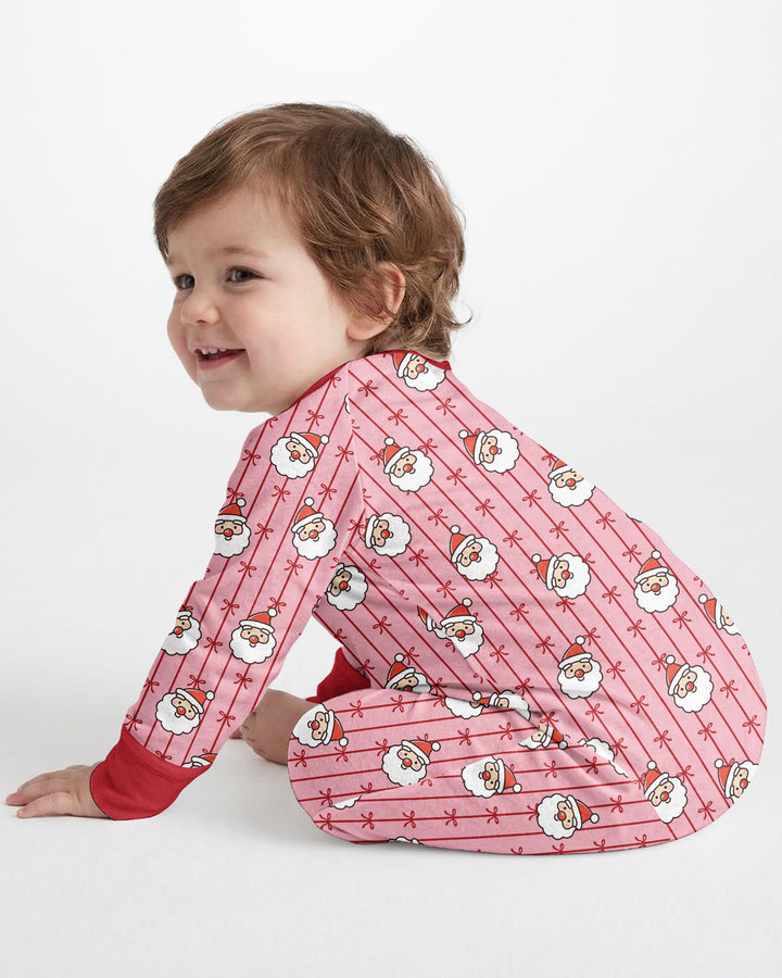 Pink Santa Bow Stripe Christmas Bamboo Convertible Zippy