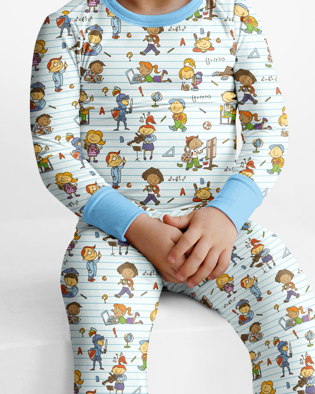 School Days Adventure Bamboo Two Piece Long Sleeve Pajama Set