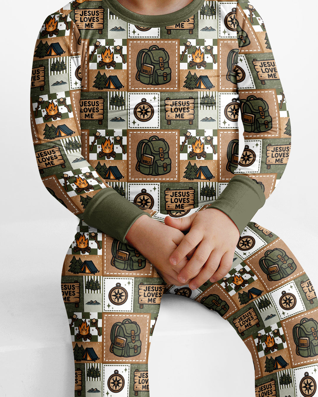 Template Bamboo Two Piece Long Sleeve Pyjamas Set