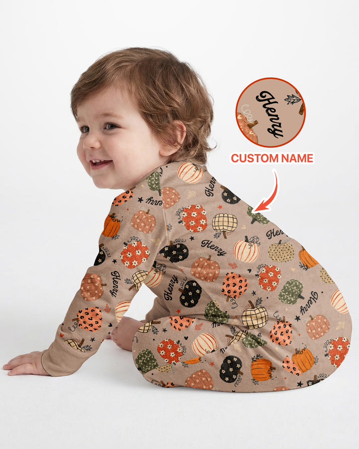 Custom Name Boho Pumpkin Bamboo Convertible Zippy