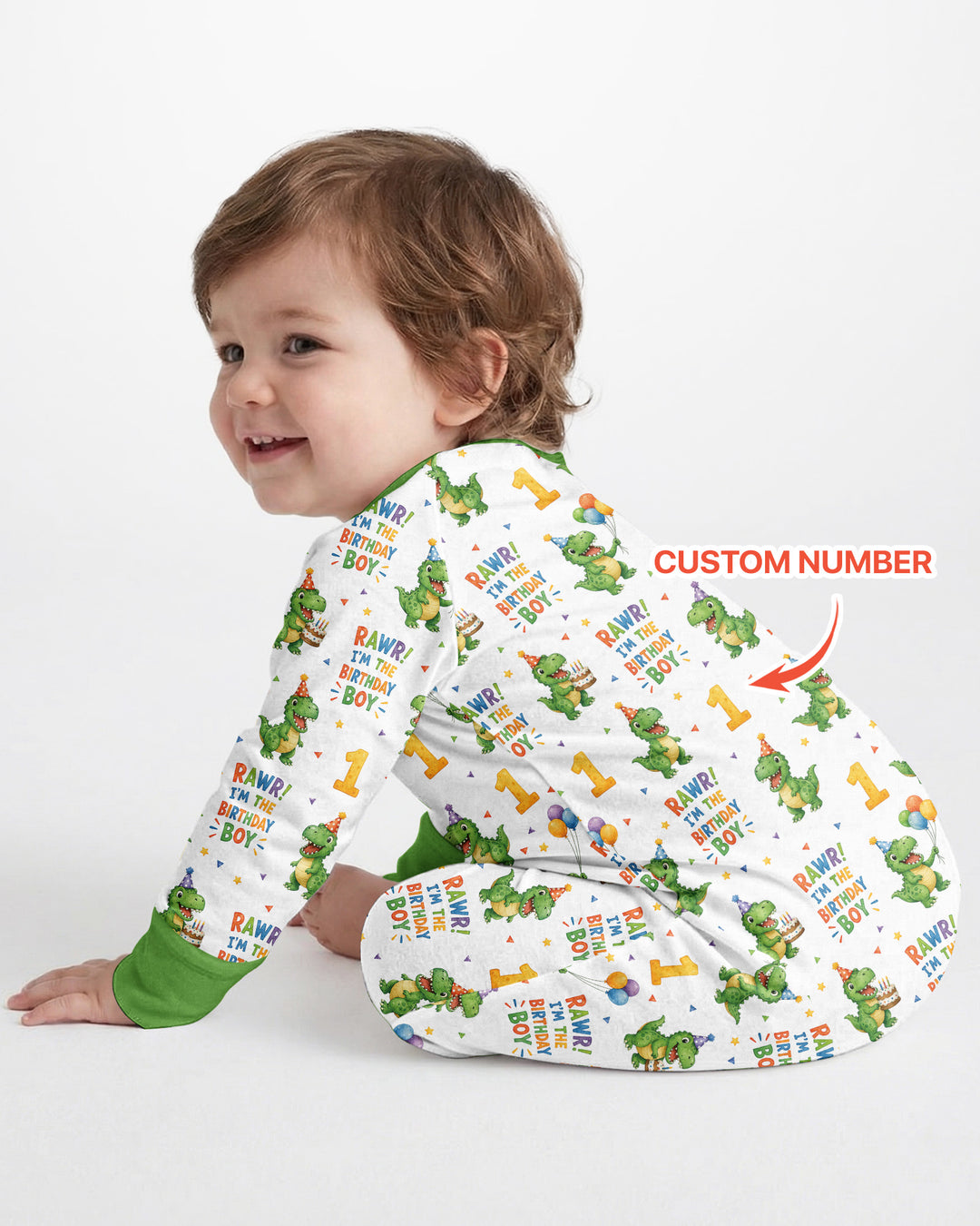 Personalized Dinosaur Birthday Boy Bamboo Convertible Zippy