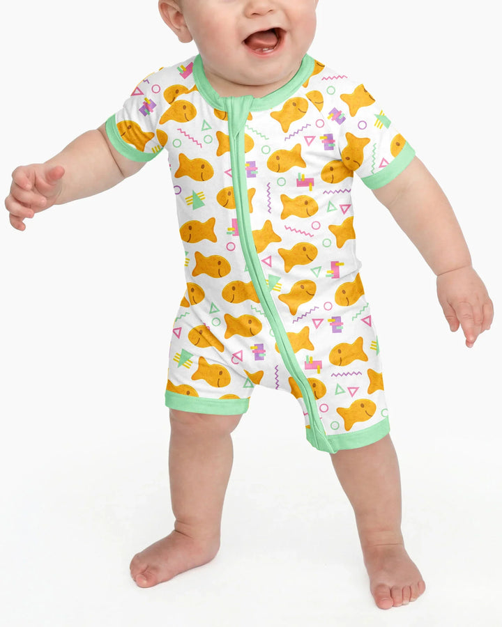 Cheesy Fishies Family Matching Bamboo Shorty Zippy